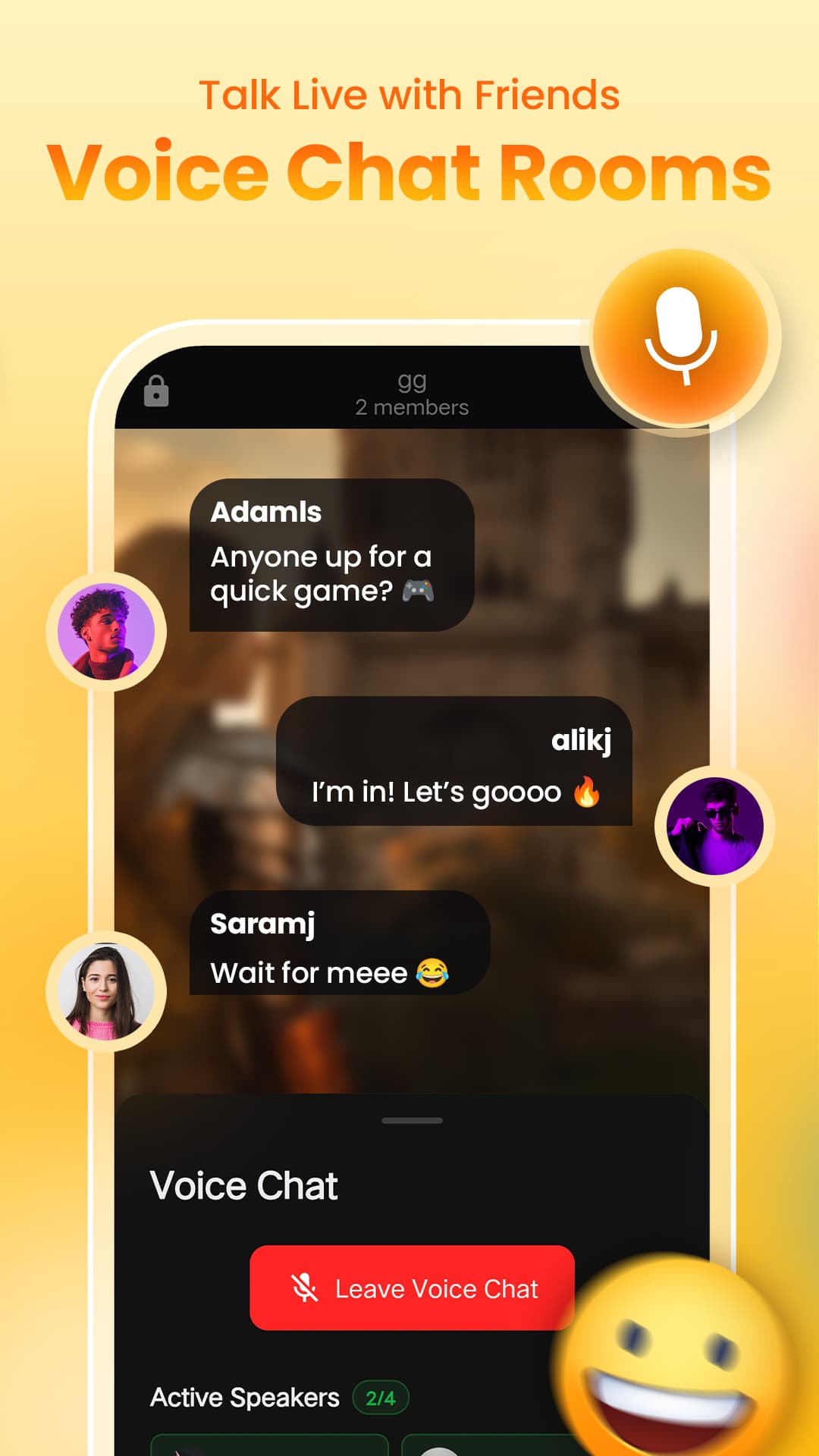 Voice Chat Rooms Interface